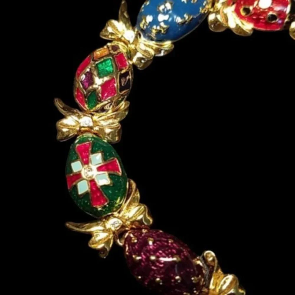 Vintage Joan Rivers Enamel Russian Egg Bracelet